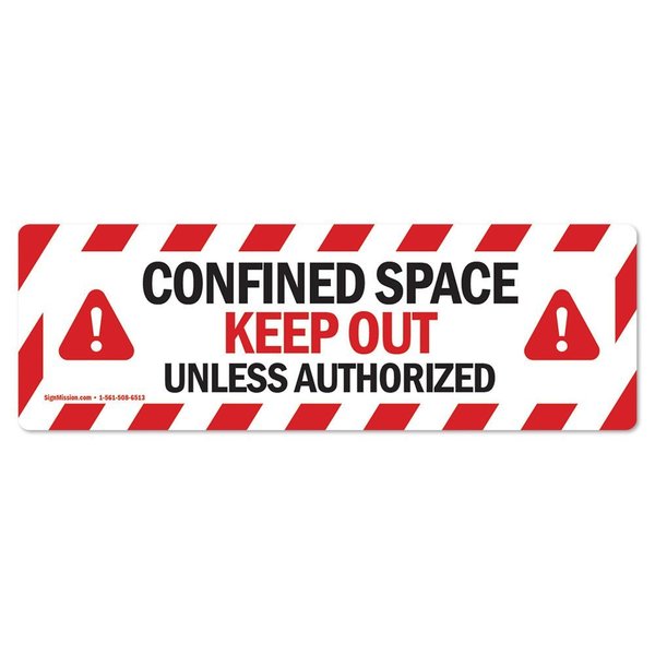 Signmission Confined Space Keep Out 18in Non-Slip Floor Marker, 16" x 16", FD-2-R-16-99856 FD-2-R-16-99856